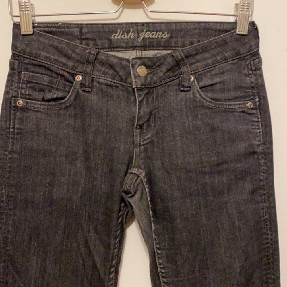Dish Grey Paris Mid Rise Straight Leg Jeans Size 27W 32L